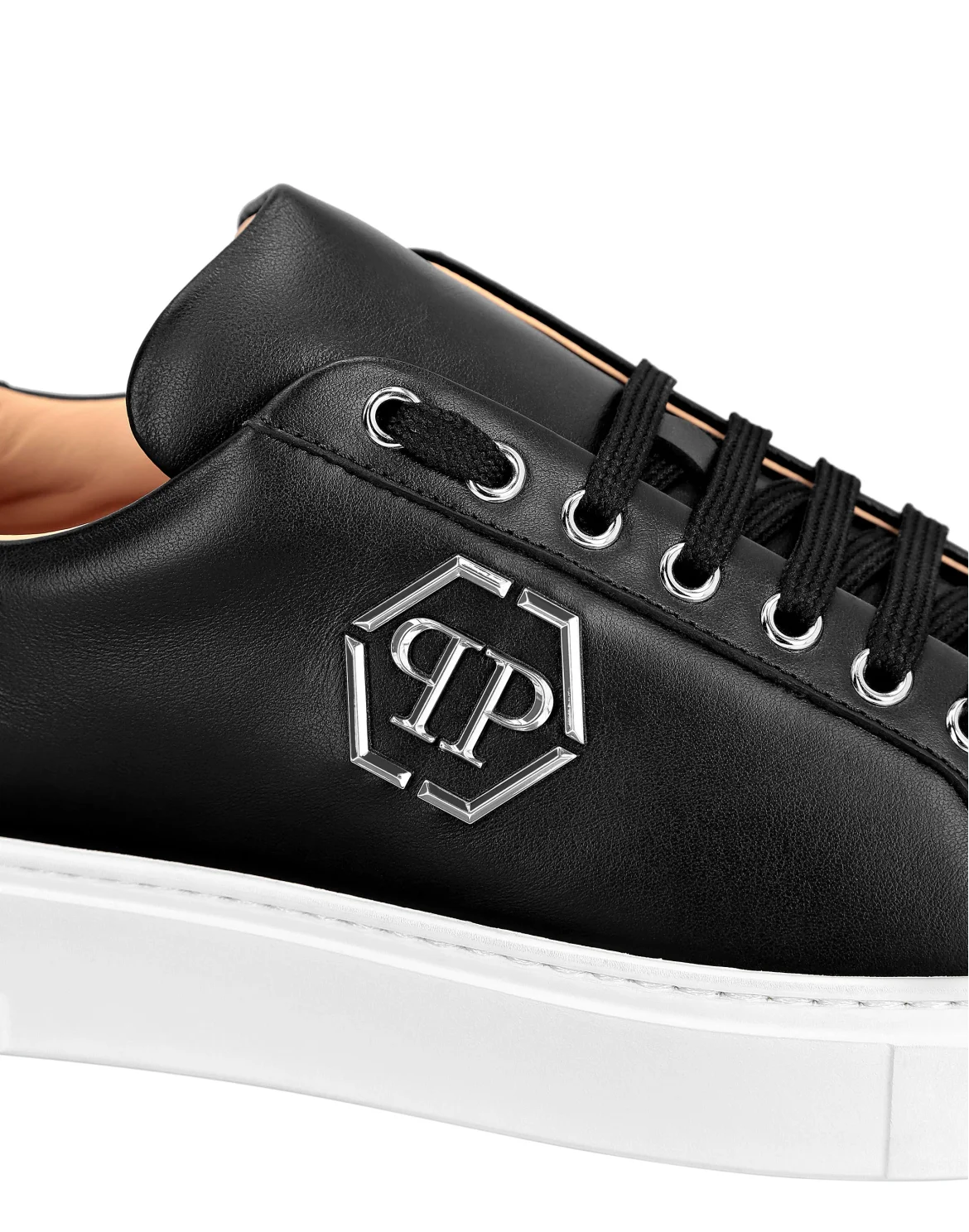 Leather Lo-Top Sneakers The Plein Original TM, цвет: Черный