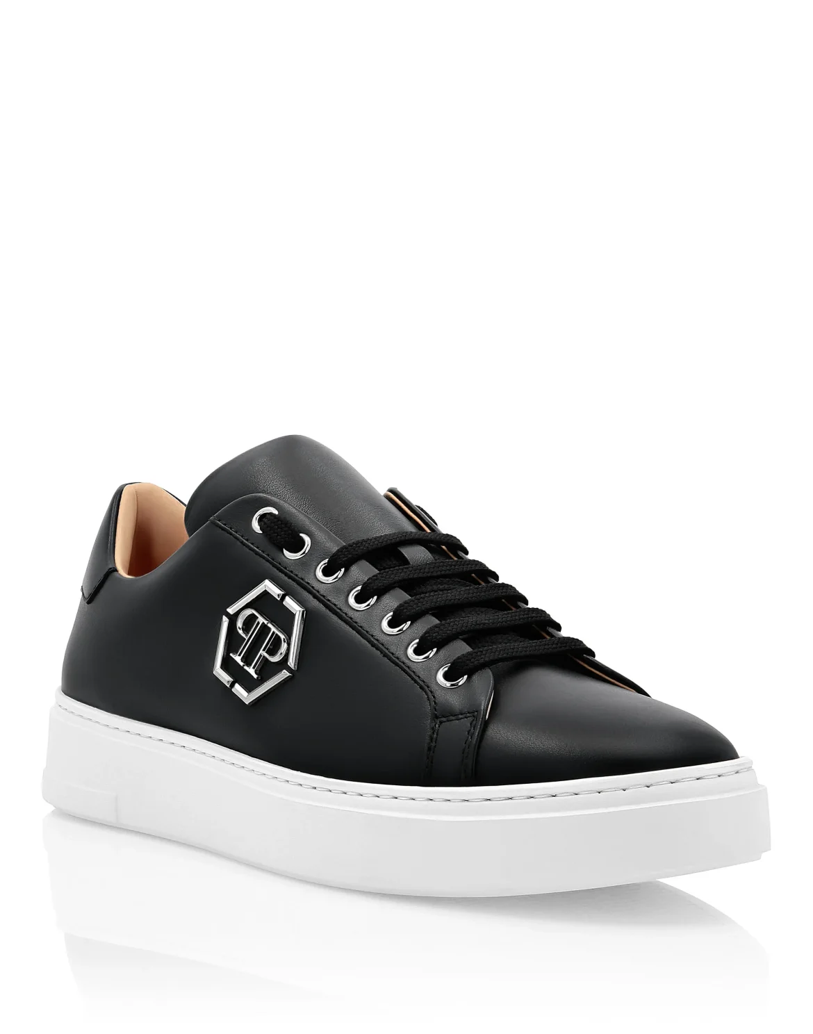 Leather Lo-Top Sneakers The Plein Original TM, цвет: Черный