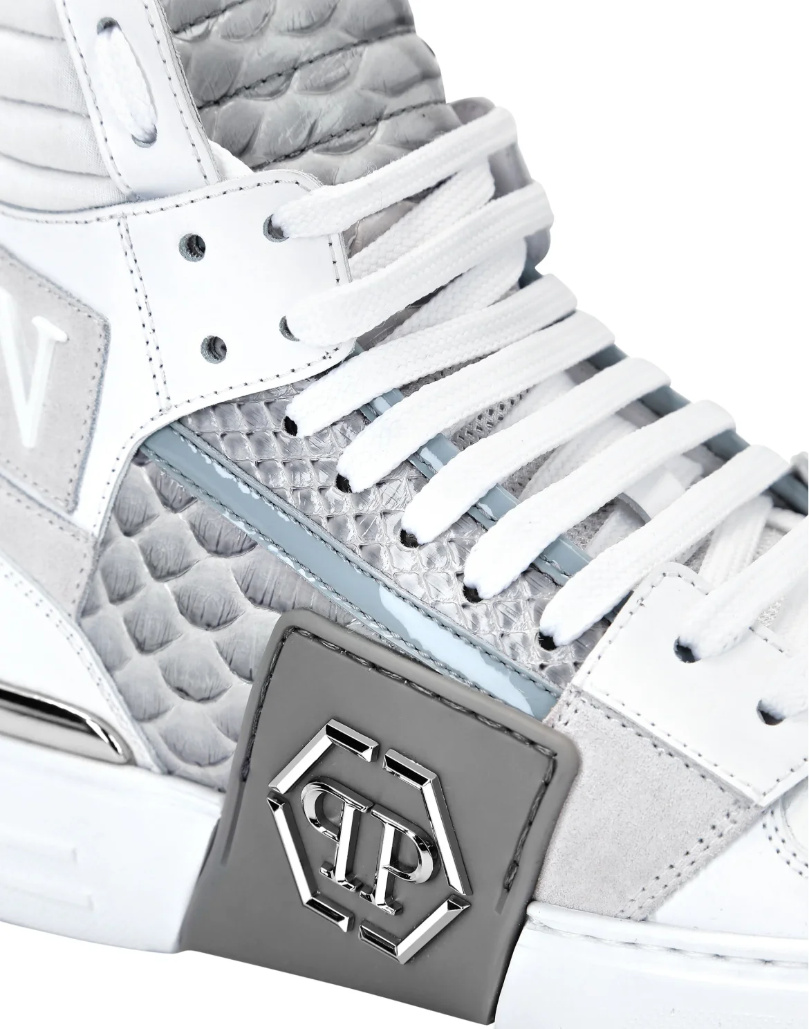 HI-TOP SNEAKERS PHANTOM KICK$ PYTHON HEXAGON, цвет: Белый