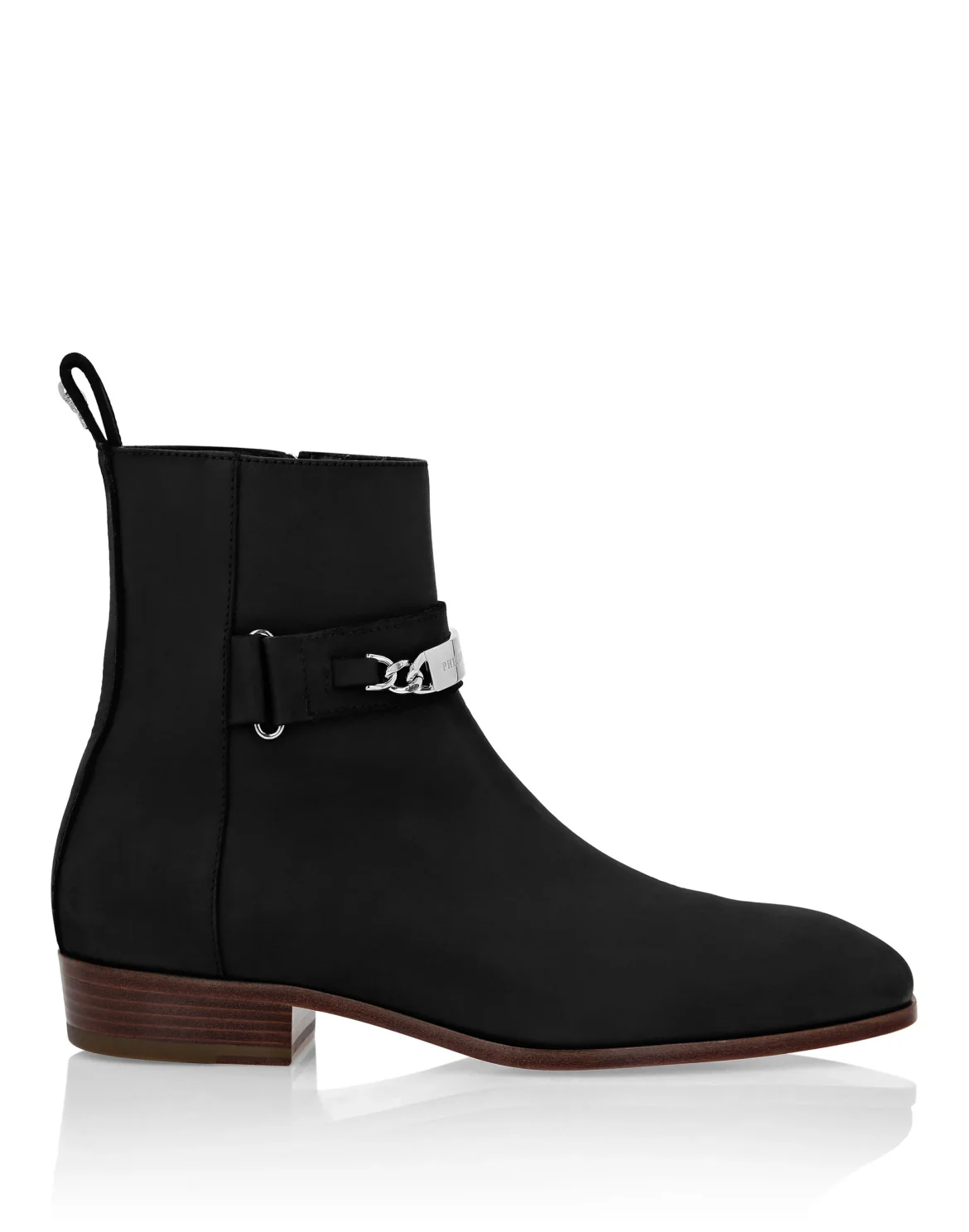 Nabuk Boots Low Flat, цвет: Черный
