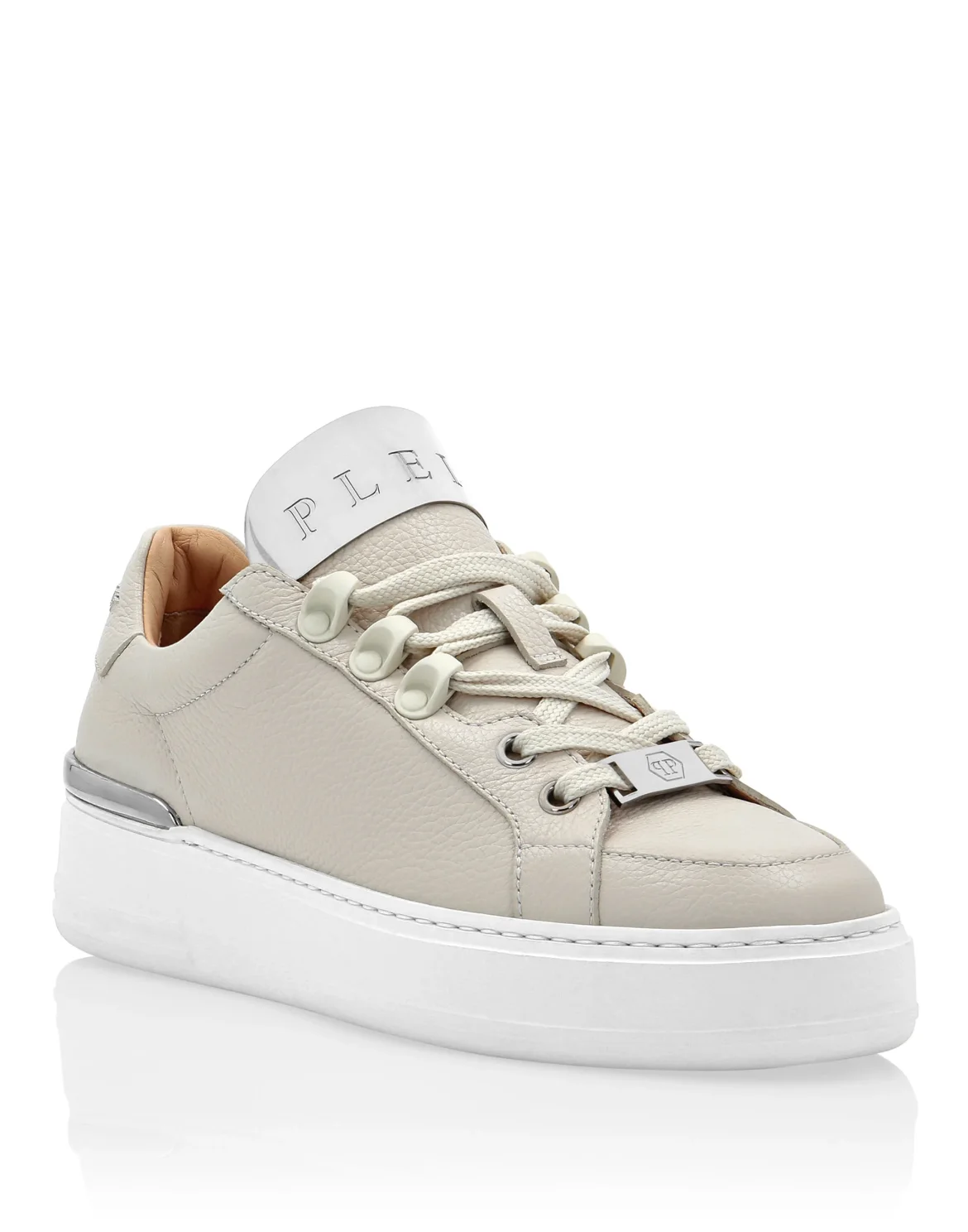 Leather Lo-Top Sneakers Silver $urfer TM, цвет: Бежевый