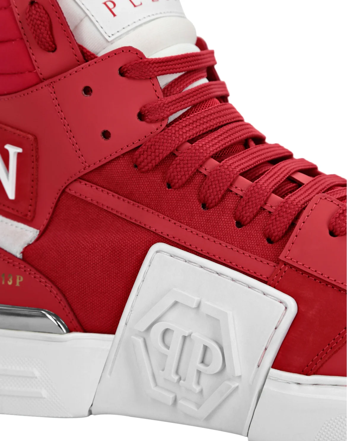 PHANTOM KICK$ Hi-Top Sneakers mix materials, цвет: Красный