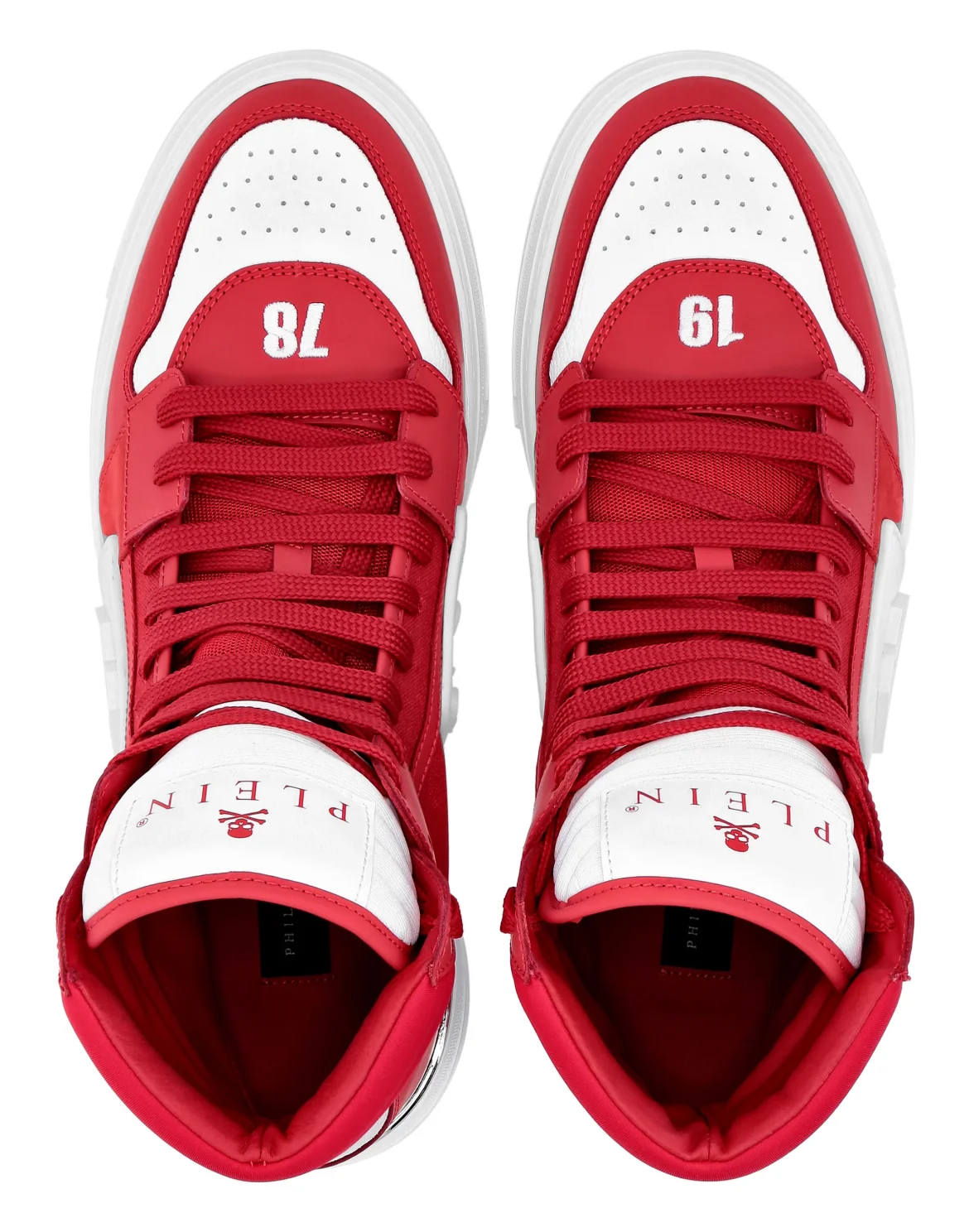 PHANTOM KICK$ Hi-Top Sneakers mix materials, цвет: Красный