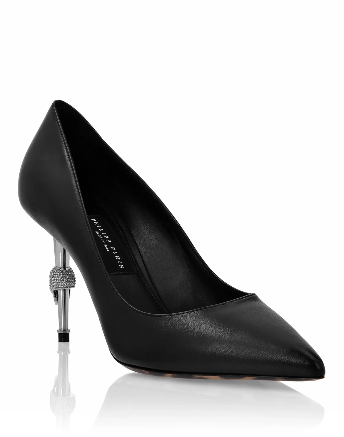 Leather Decollete Mid Heels Skull, цвет: Черный