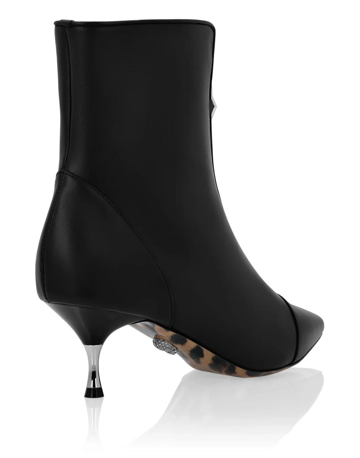 Leather Boots Lo-Heels Low Rock Iconic Plein, цвет: Черный