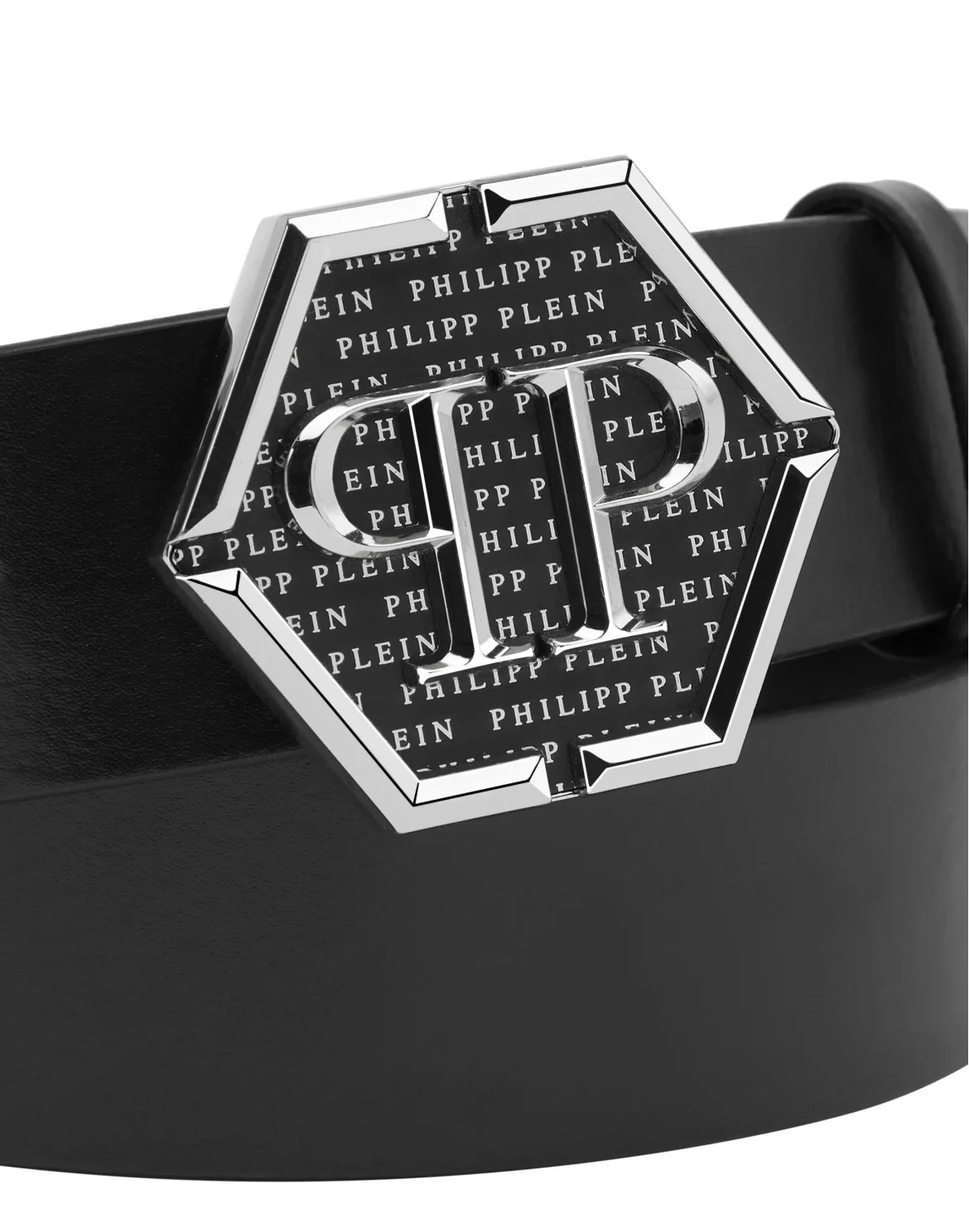 Leather Belt Hexagon, цвет: Черный