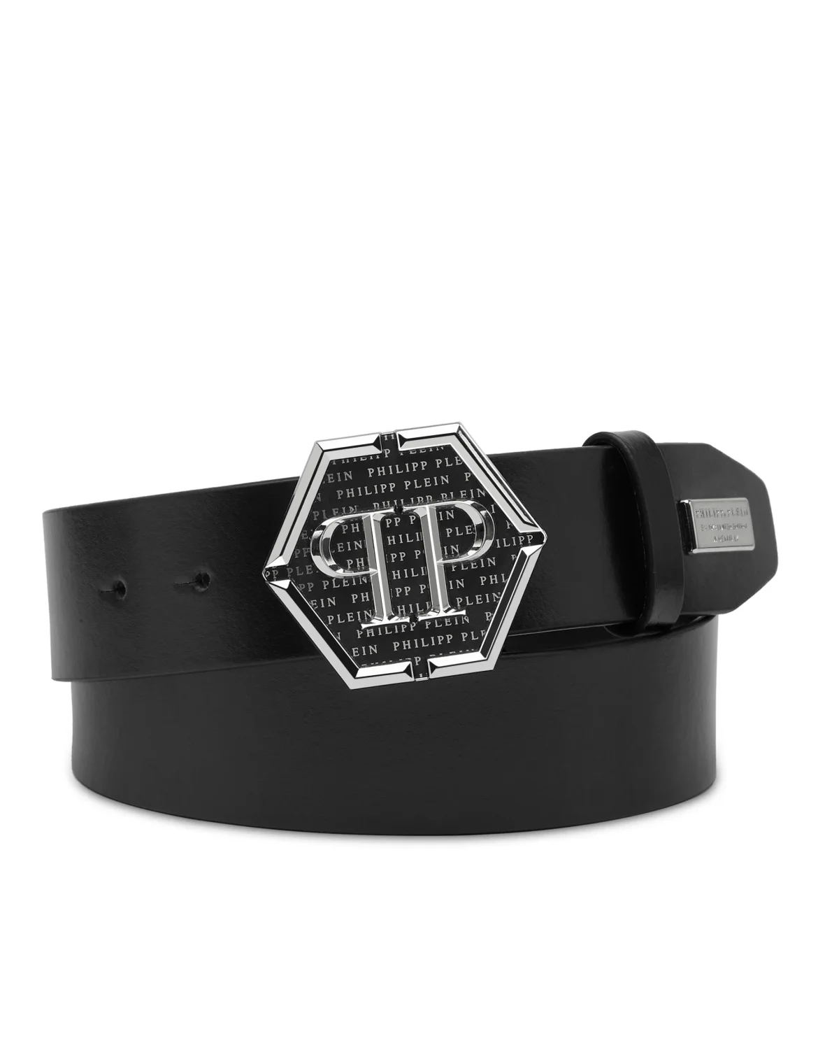 Leather Belt Hexagon, цвет: Черный