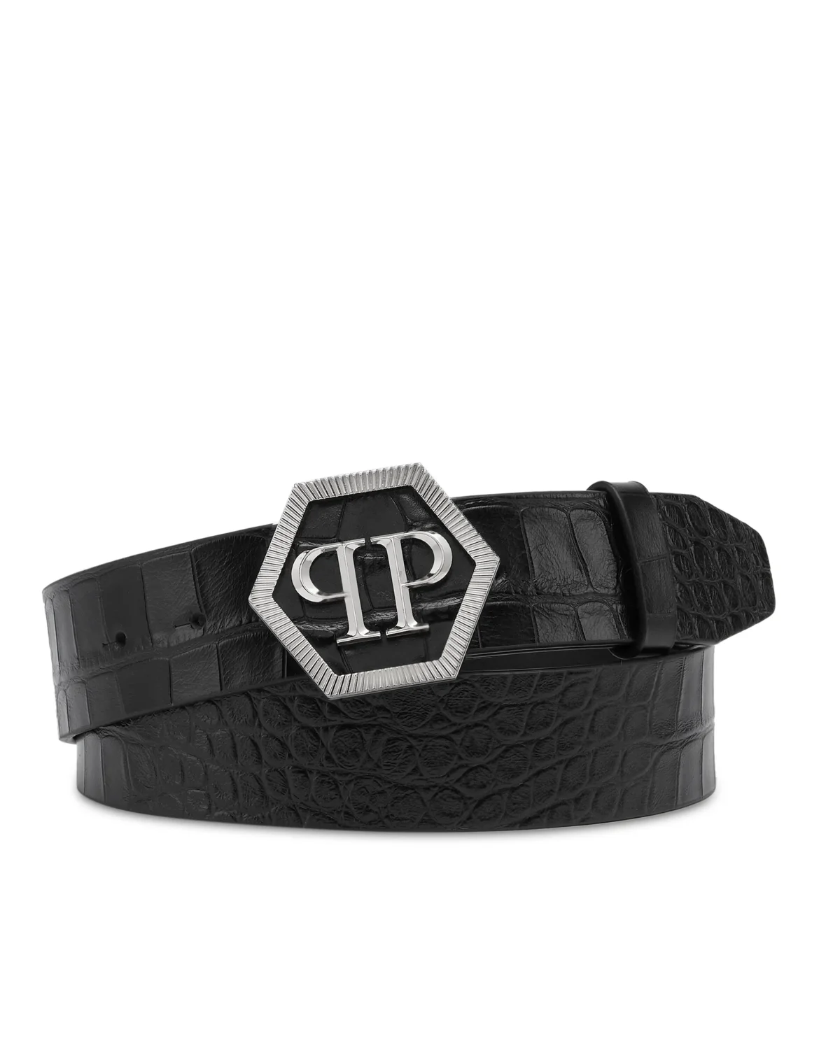 ST Cocco Leather Belt Hexagon, цвет: Черный