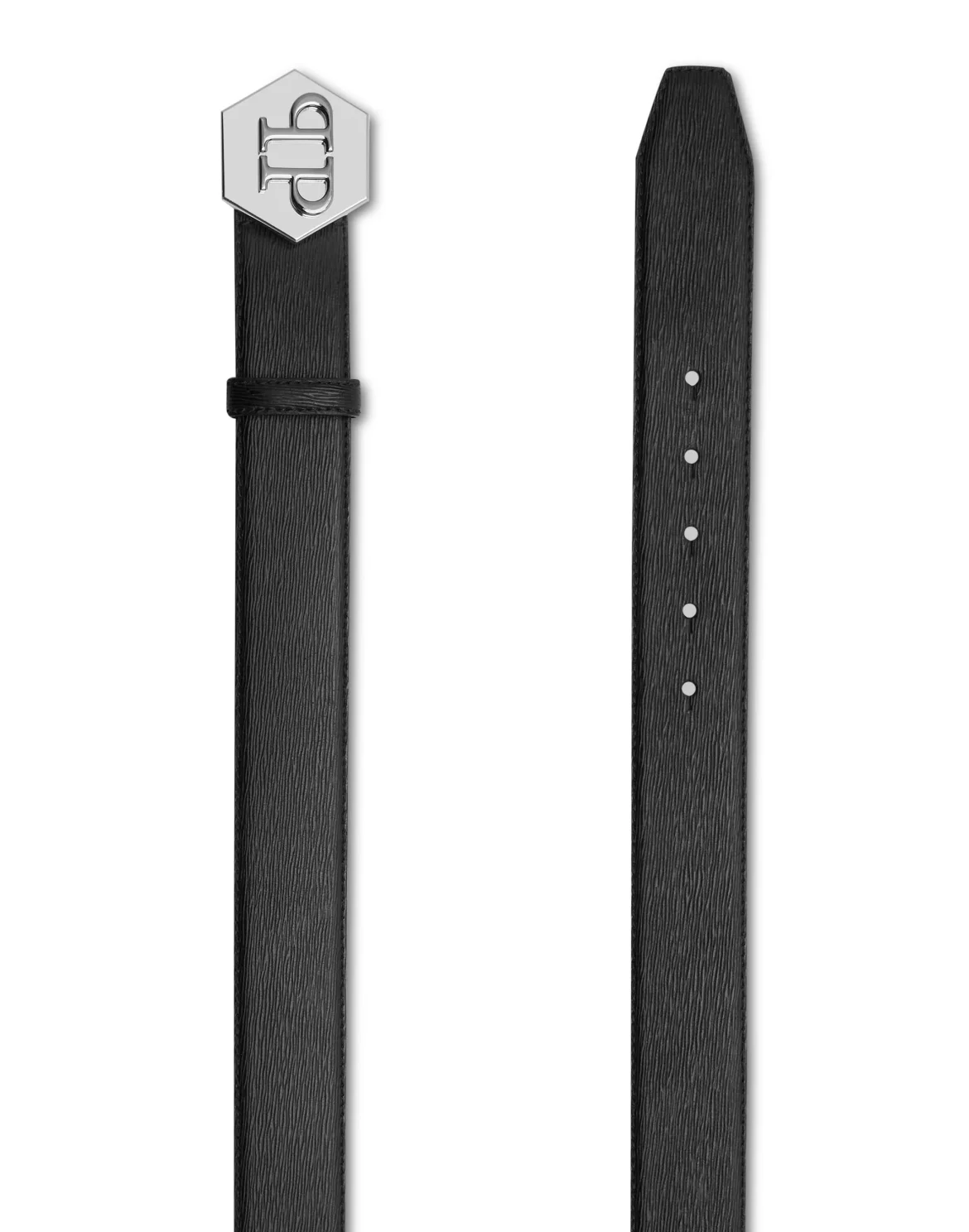 Leather Belt Hexagon, цвет: Черный