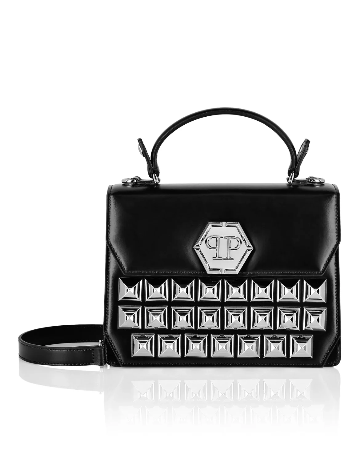 Medium Handle Bag Superheroine STUDS, цвет: Черный