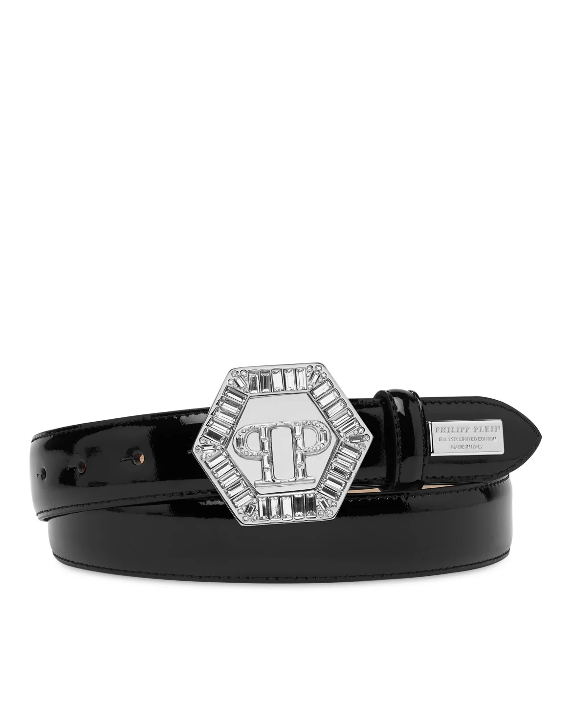 Leather Belt Hexagon, цвет: Черный