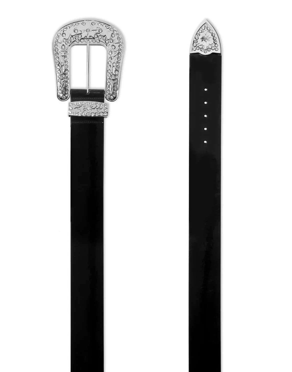 Leather Belt with big buckle, цвет: Черный