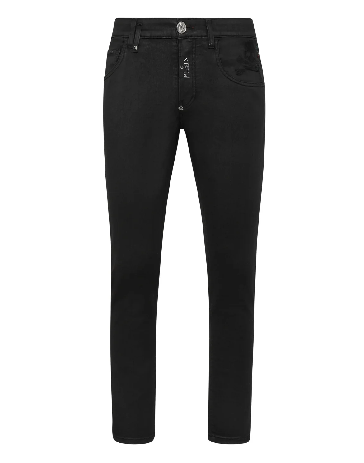 Denim Trousers Skinny Fit Skull, цвет: Черный