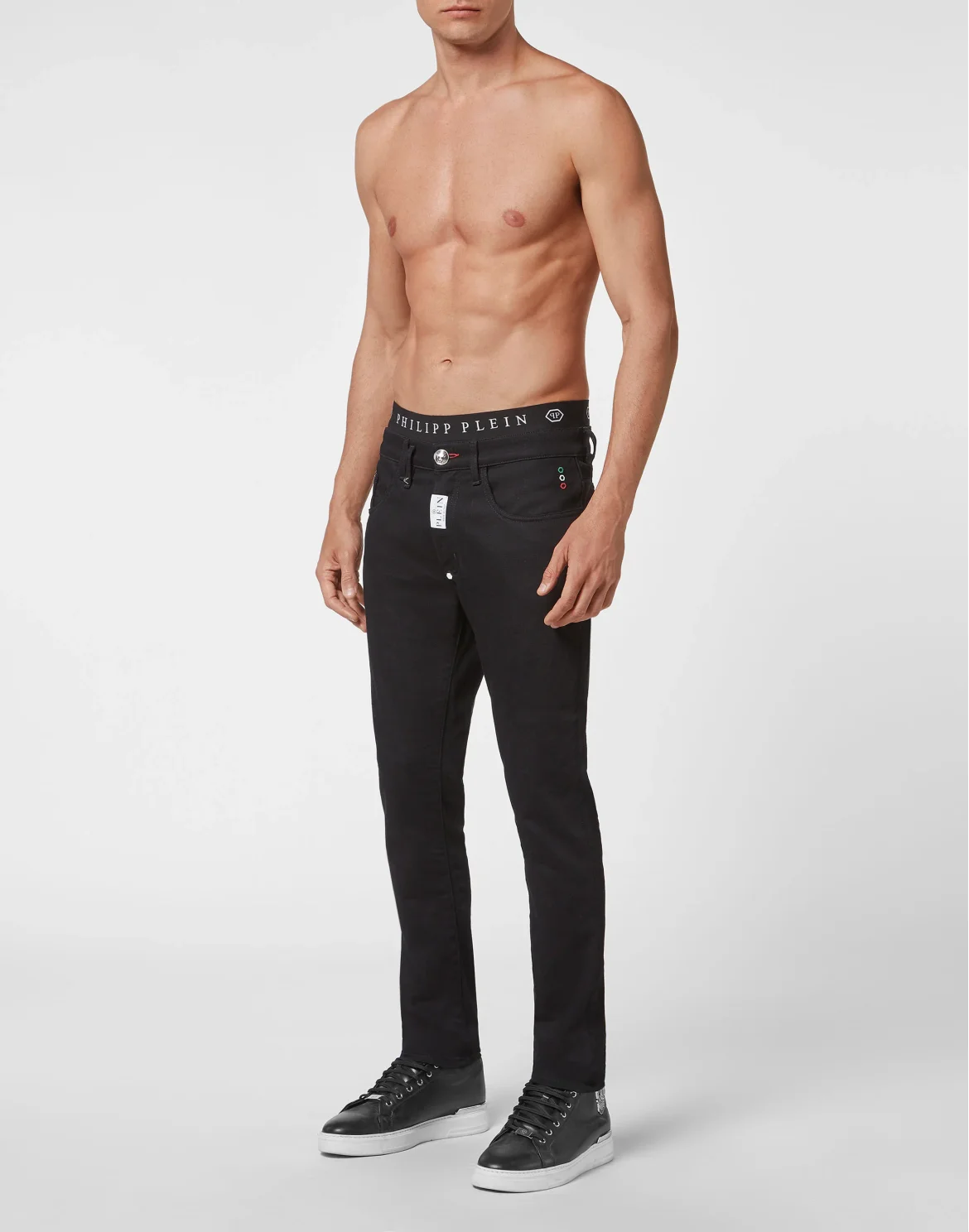 Denim Trousers Skinny Fit Hexagon, цвет: Черный