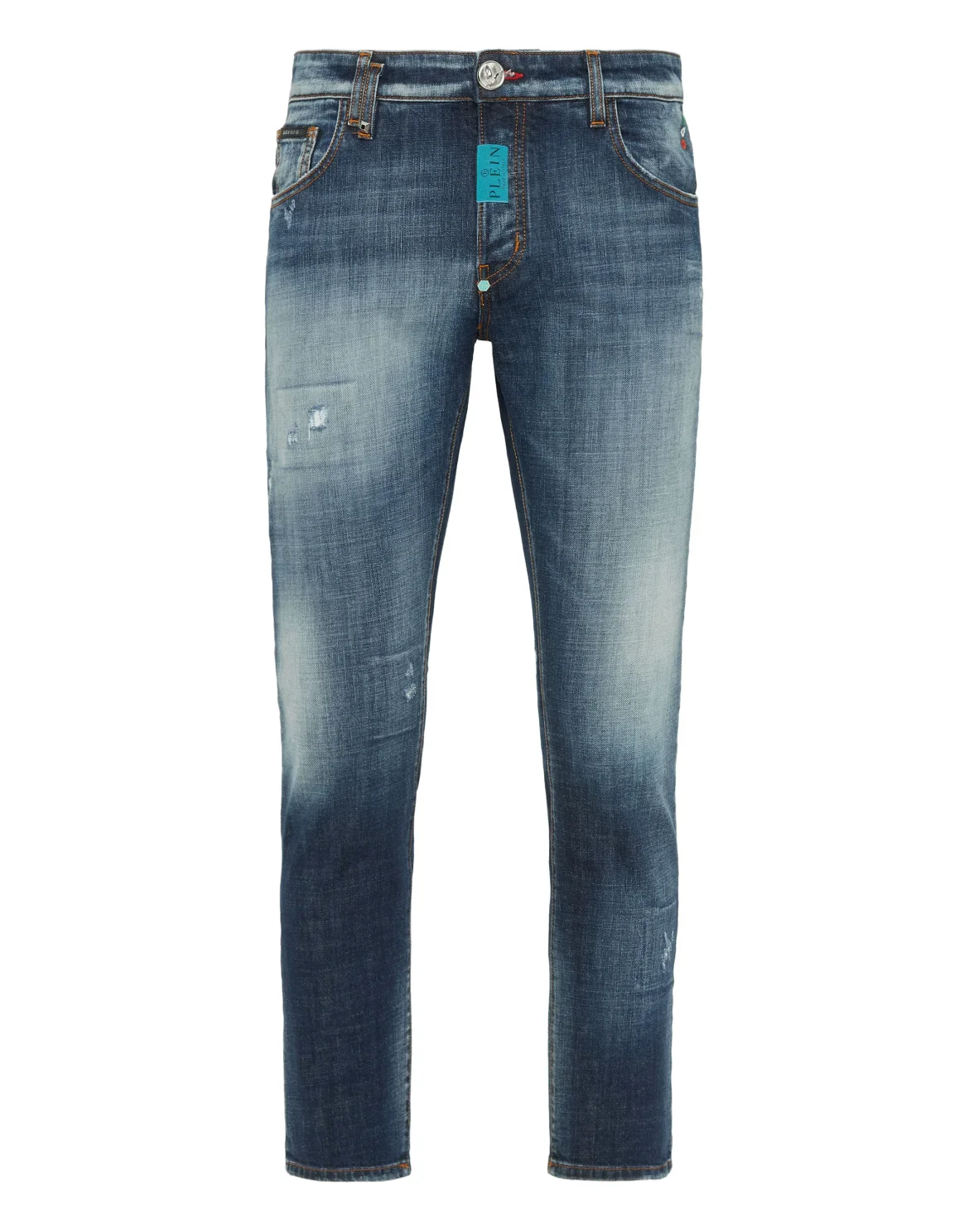 Denim Trousers Skinny Fit Hexagon, цвет: Синий