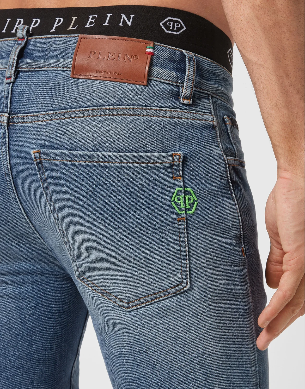 Denim Trousers Biker Fit Hexagon, цвет: Синий