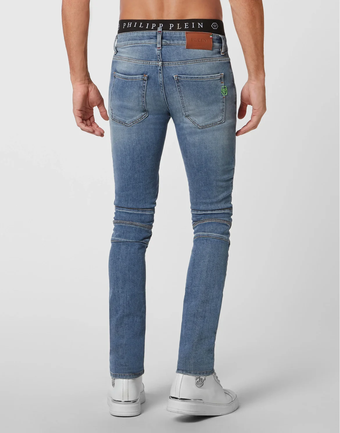 Denim Trousers Biker Fit Hexagon, цвет: Синий