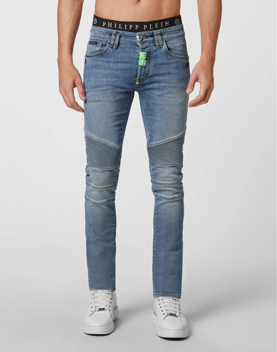 Denim Trousers Biker Fit Hexagon, цвет: Синий