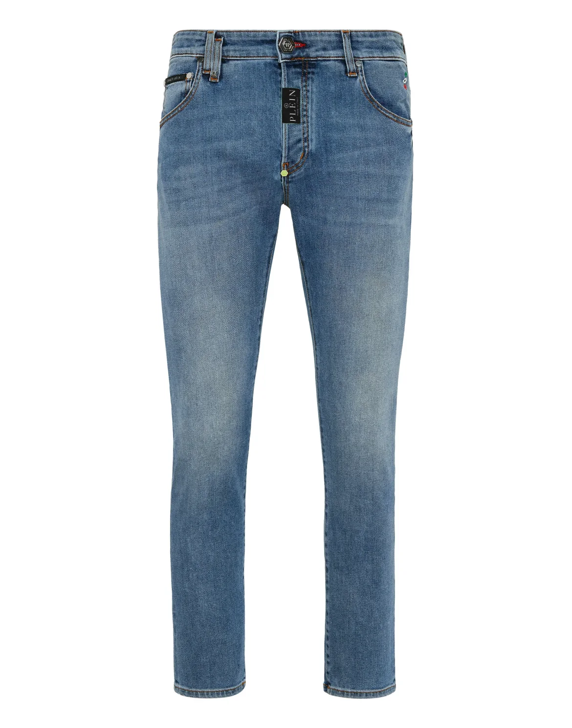 Denim Trousers Skinny Fit Hexagon, цвет: Синий