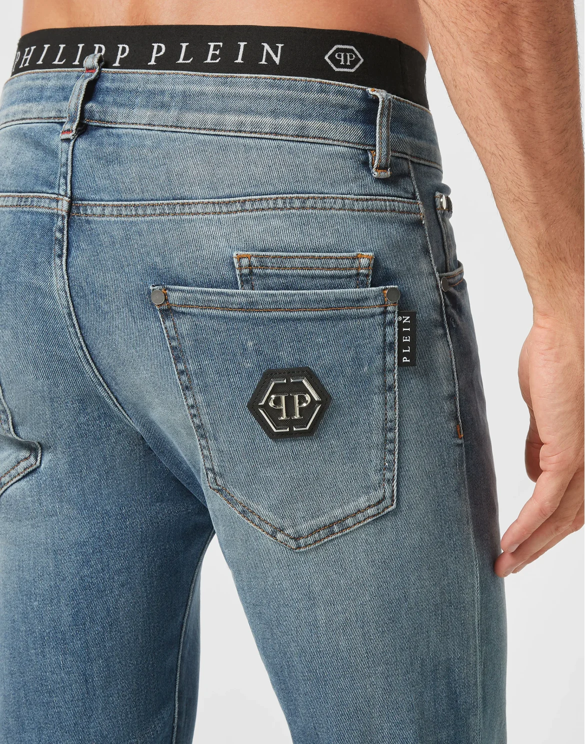 Denim Trousers Super Straight Cut Premium Hexagon, цвет: Синий