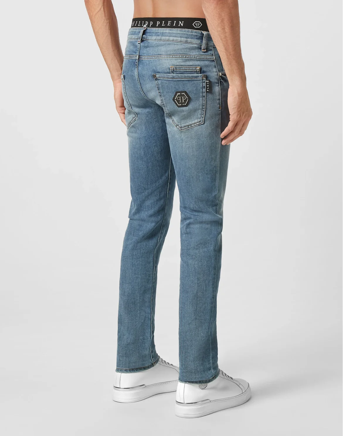 Denim Trousers Super Straight Cut Premium Hexagon, цвет: Синий
