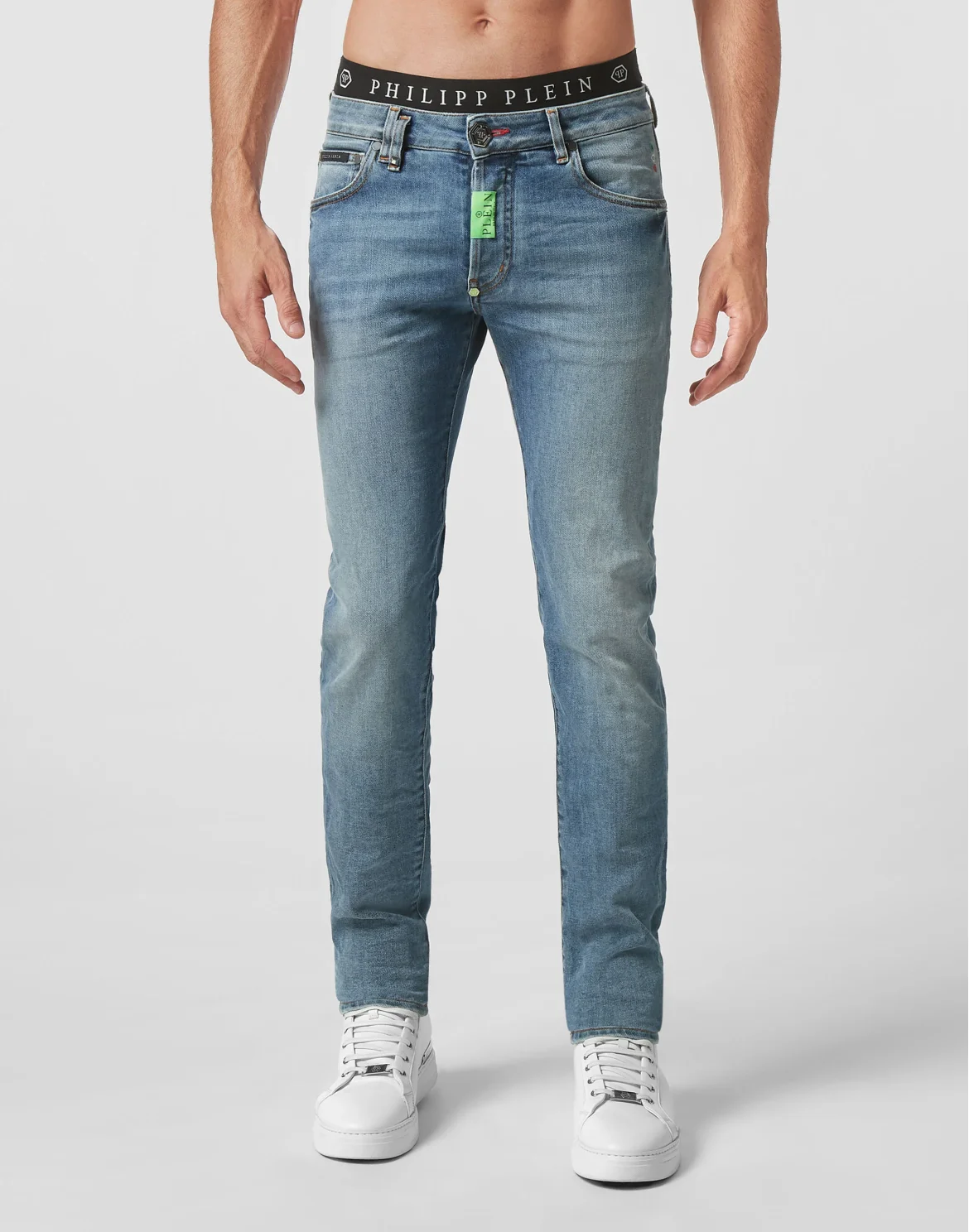 Denim Trousers Super Straight Cut Premium Hexagon, цвет: Синий