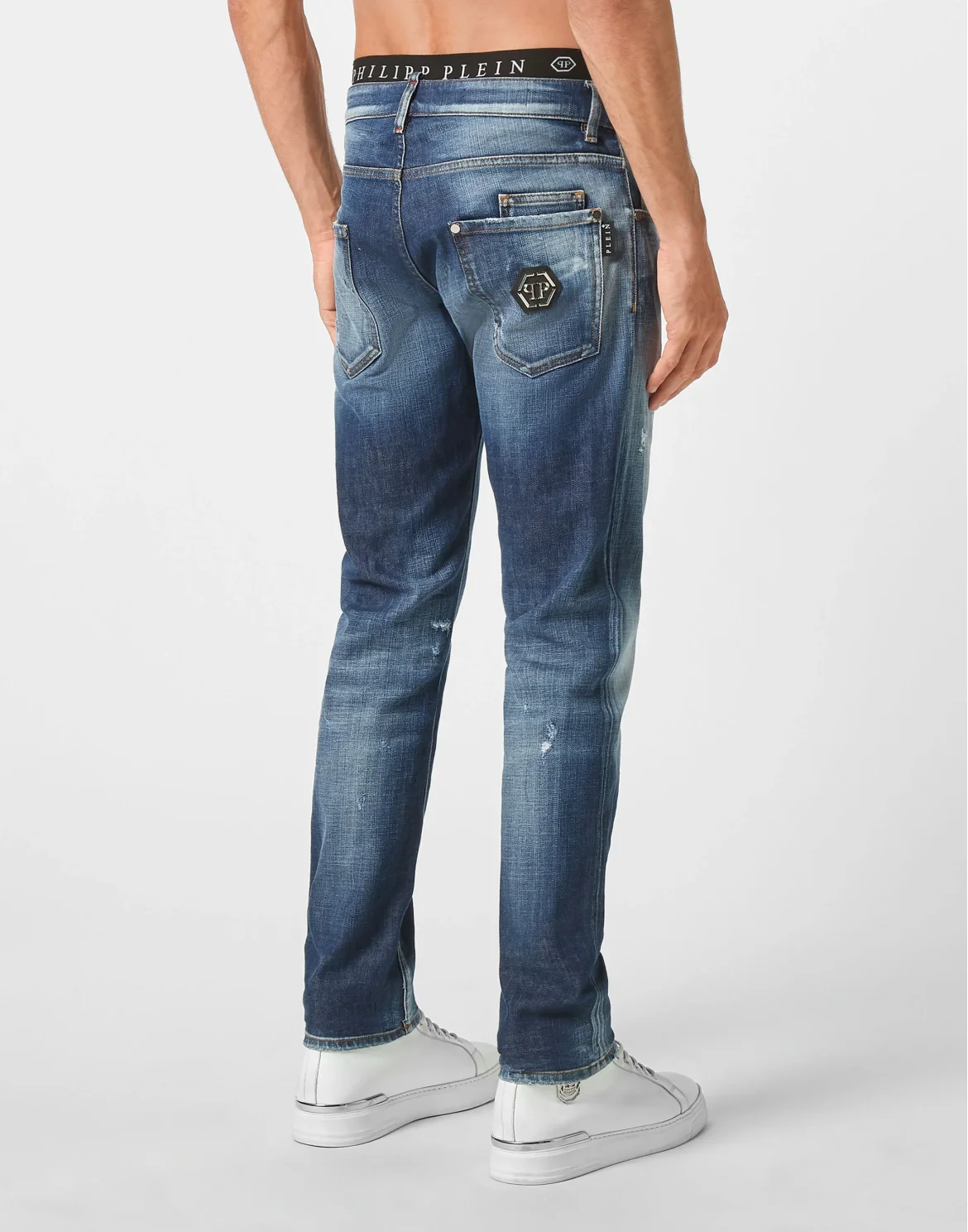 Denim Trousers Super Straight Cut Premium Hexagon, цвет: Синий