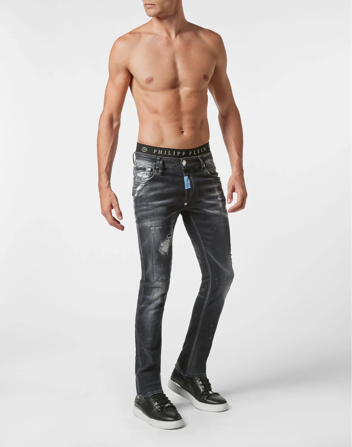 Denim Trousers Super Straight Cut Premium Hexagon, цвет: Черный
