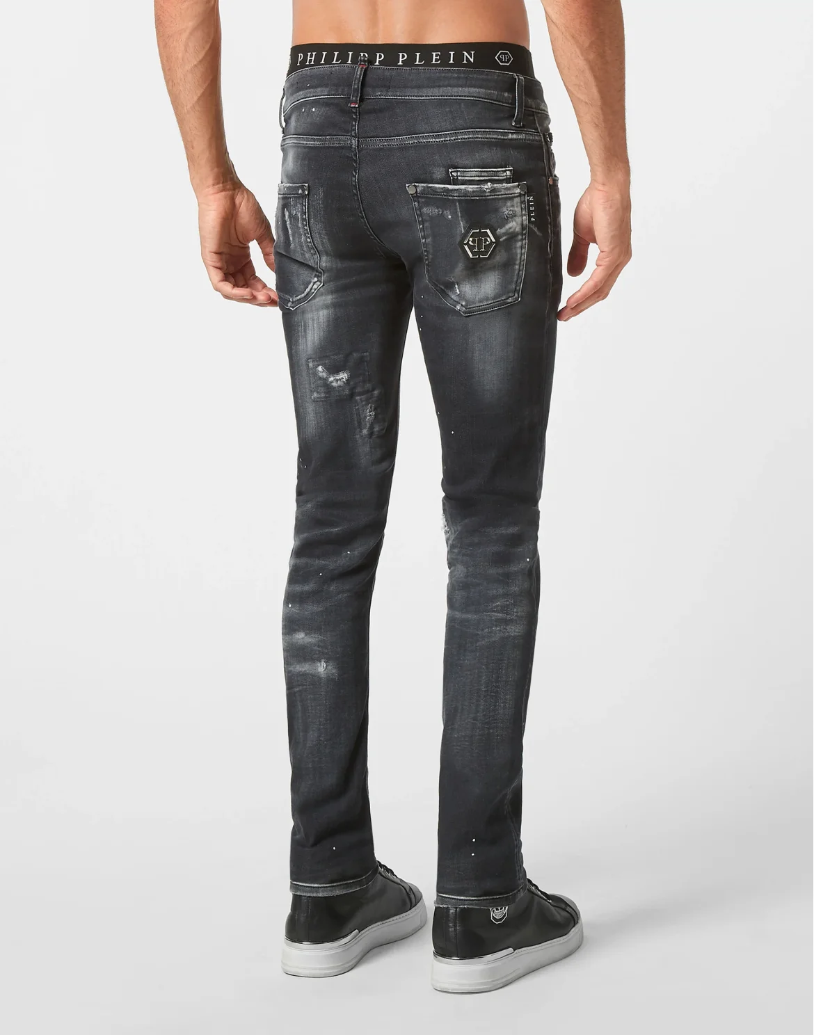 Denim Trousers Super Straight Cut Premium Hexagon, цвет: Черный
