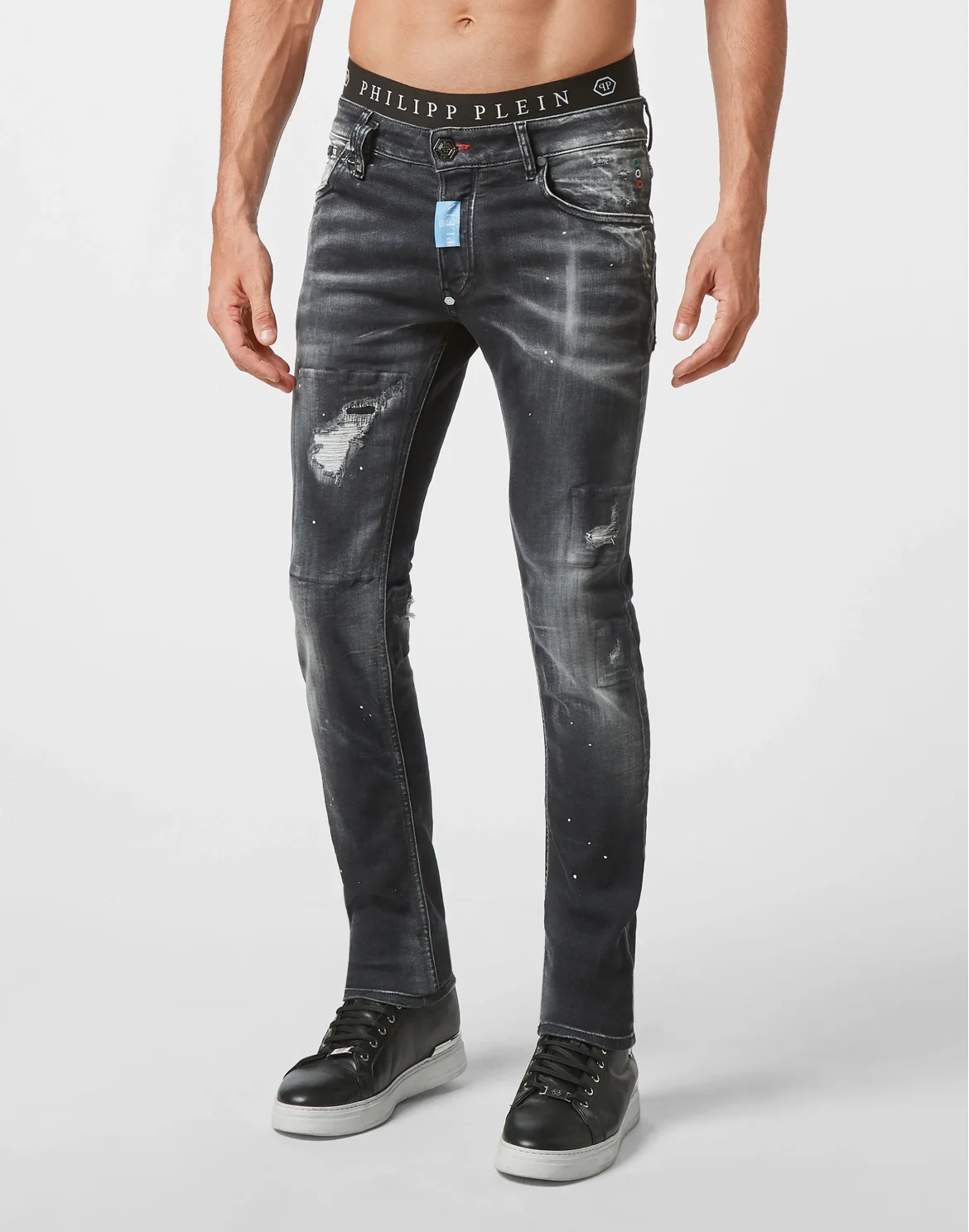 Denim Trousers Super Straight Cut Premium Hexagon, цвет: Черный