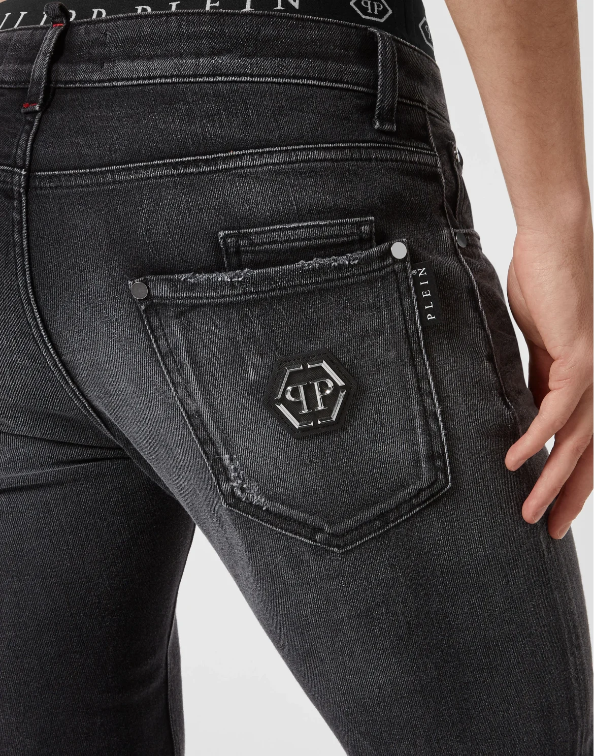Denim Trousers Super Straight Cut Premium Hexagon, цвет: Серый