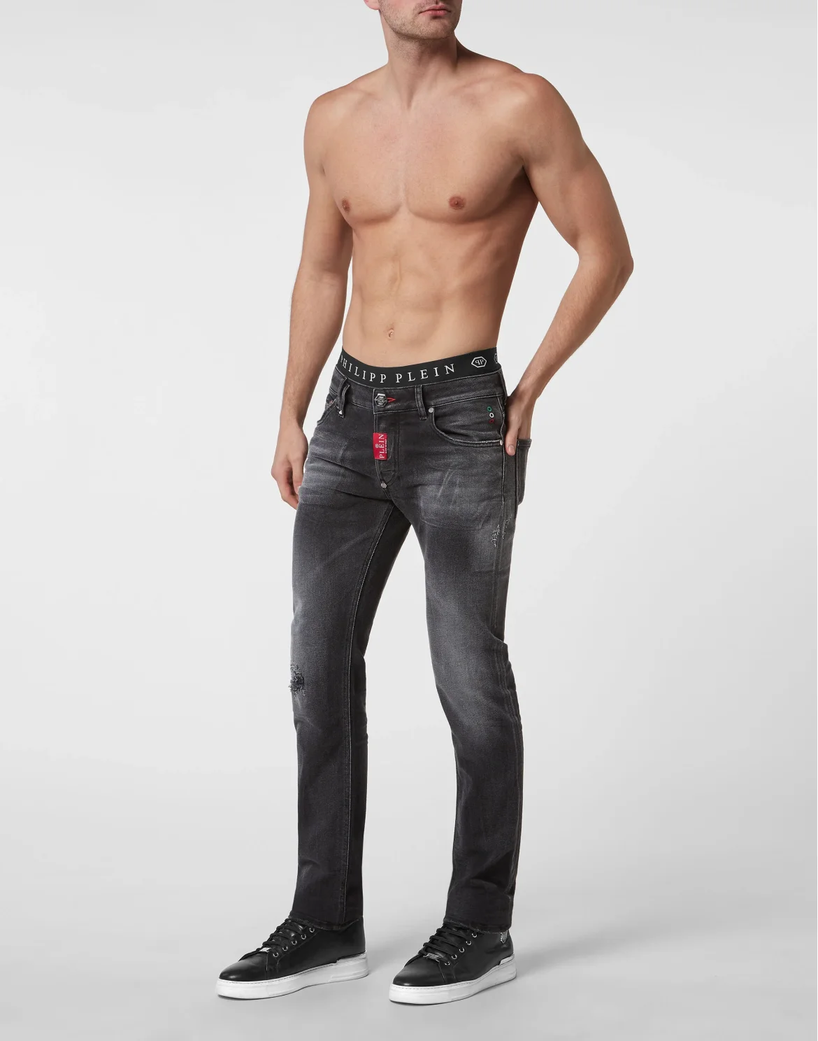 Denim Trousers Super Straight Cut Premium Hexagon, цвет: Серый