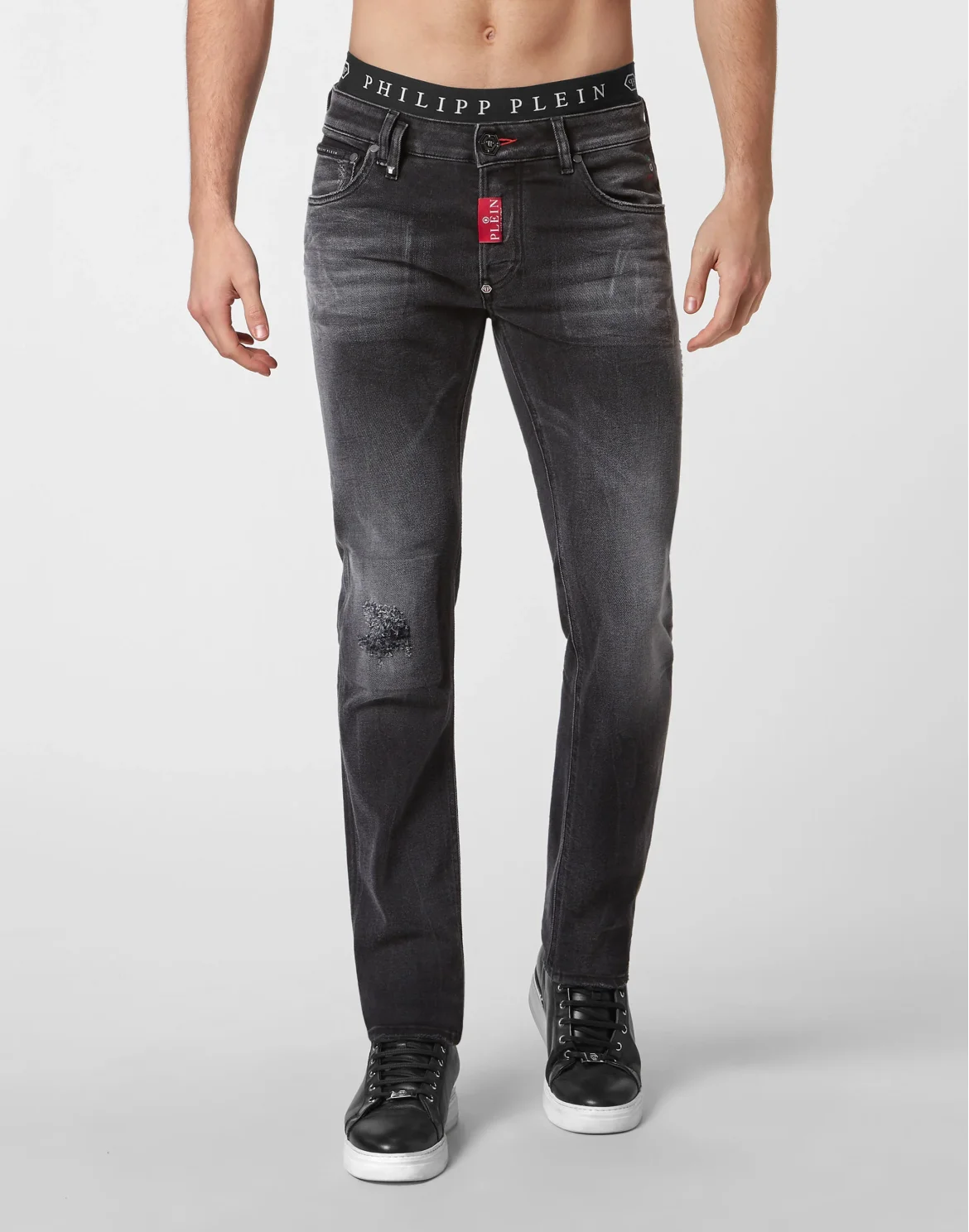 Denim Trousers Super Straight Cut Premium Hexagon, цвет: Серый