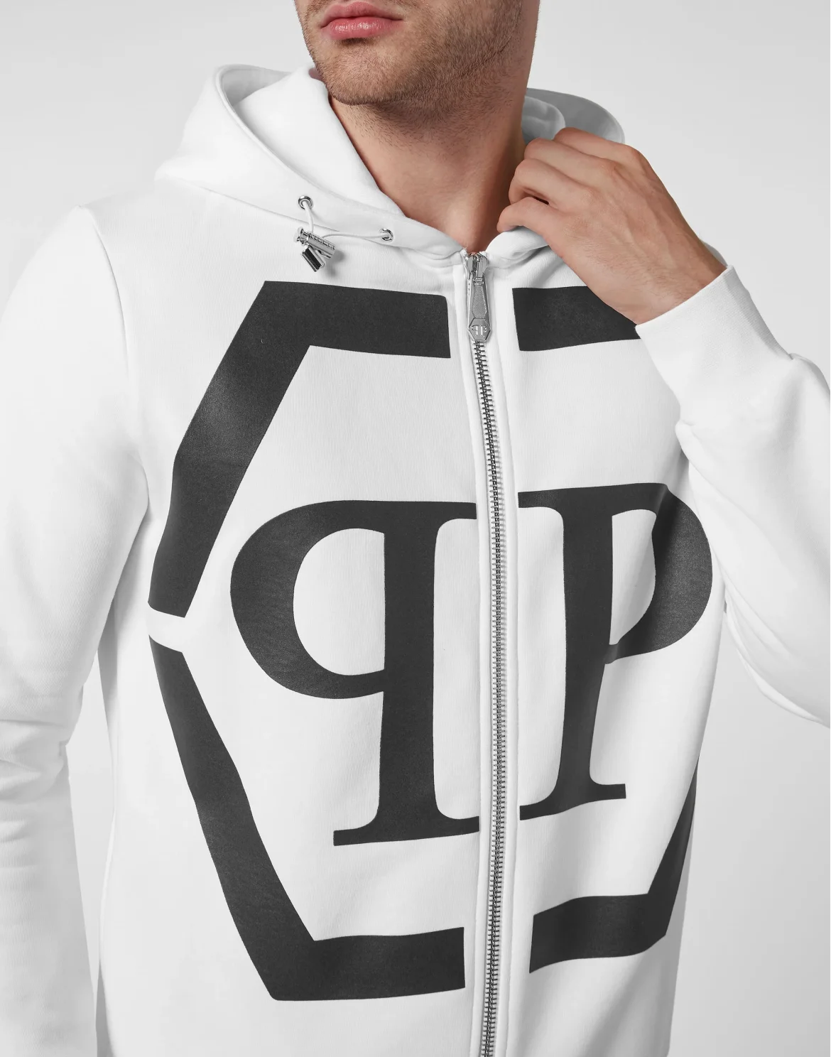 Hoodie Sweatjacket Hexagon, цвет: Белый