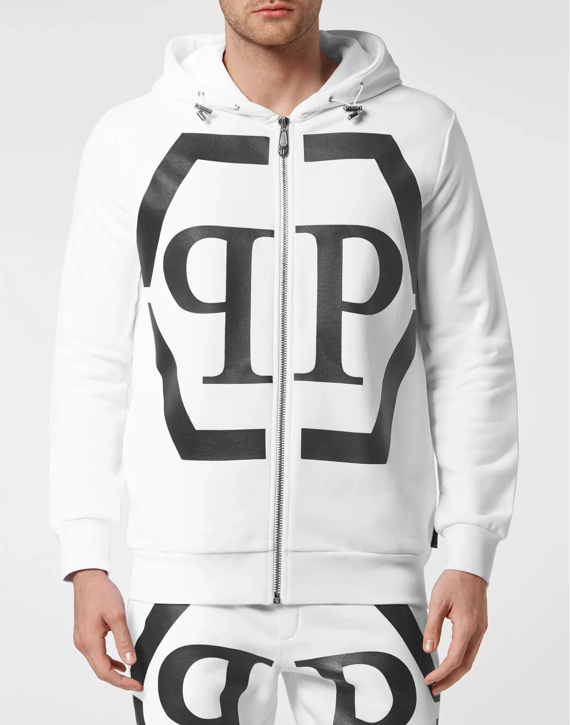 Hoodie Sweatjacket Hexagon, цвет: Белый
