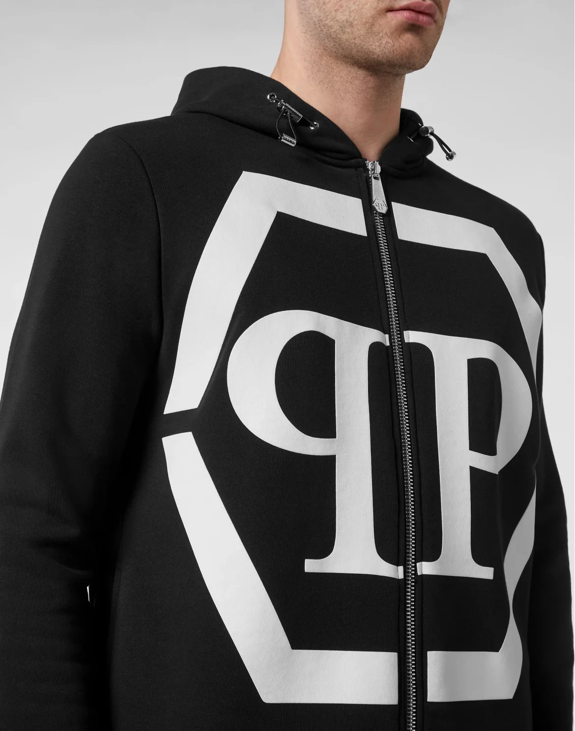 Hoodie Sweatjacket Hexagon, цвет: Черный