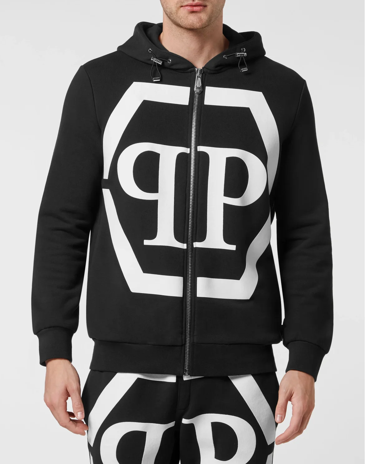Hoodie Sweatjacket Hexagon, цвет: Черный