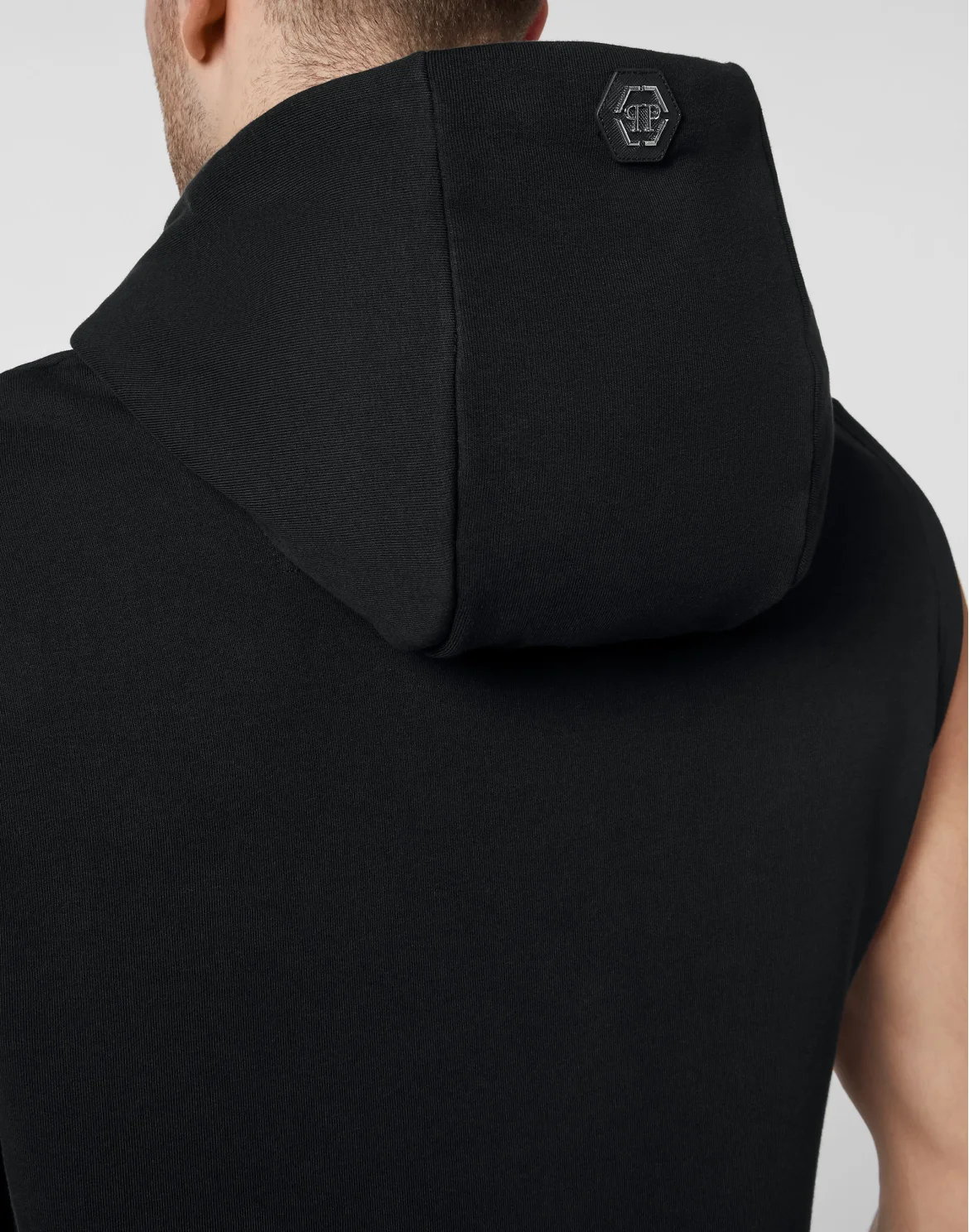 Sleeveless Hoodie sweatshirt Hexagon, цвет: Черный