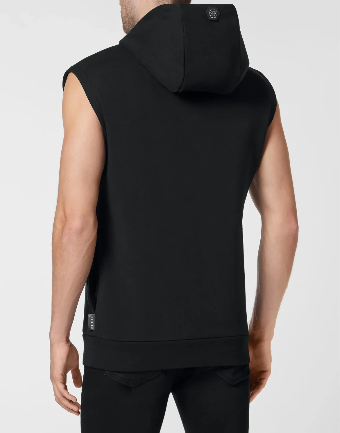 Sleeveless Hoodie sweatshirt Hexagon, цвет: Черный