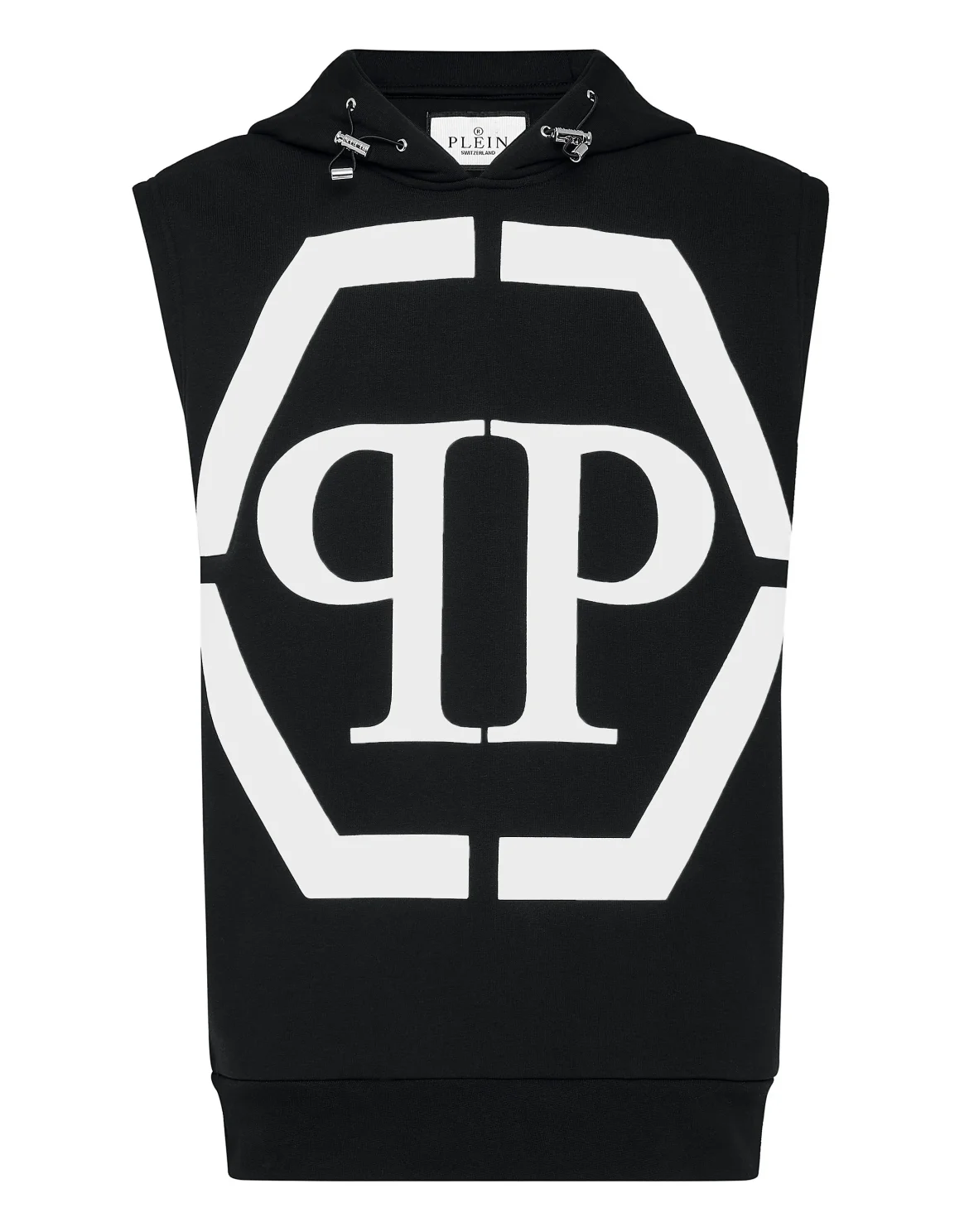 Sleeveless Hoodie sweatshirt Hexagon, цвет: Черный