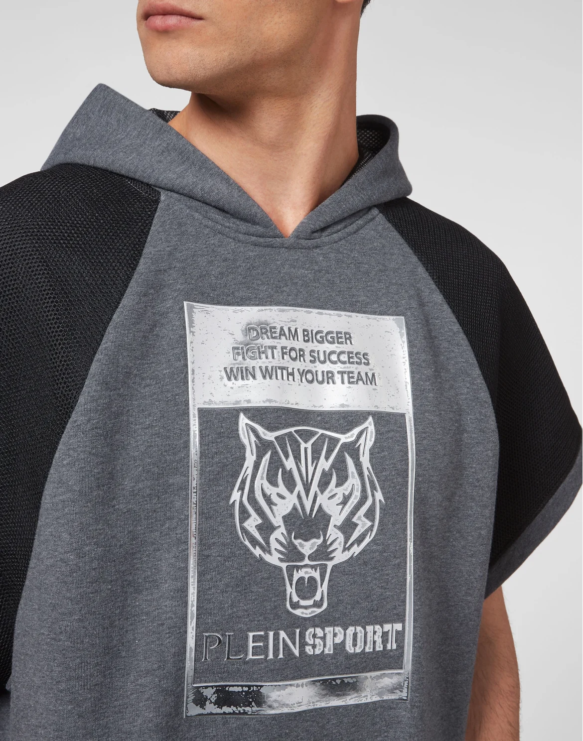 Sleeveless Hoodie Tiger, цвет: Серый