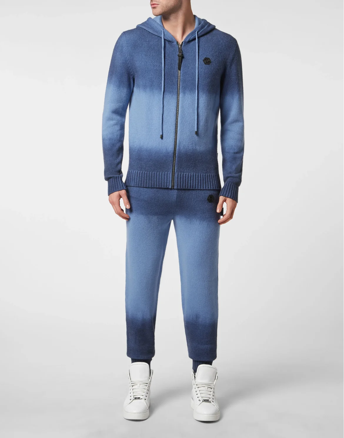 Cash Wool Jogging Knit Suit: Jacket/trousers python insert Skull, цвет: Синий