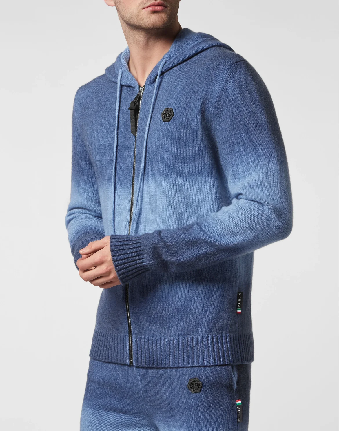 Cash Wool Jogging Knit Suit: Jacket/trousers python insert Skull, цвет: Синий