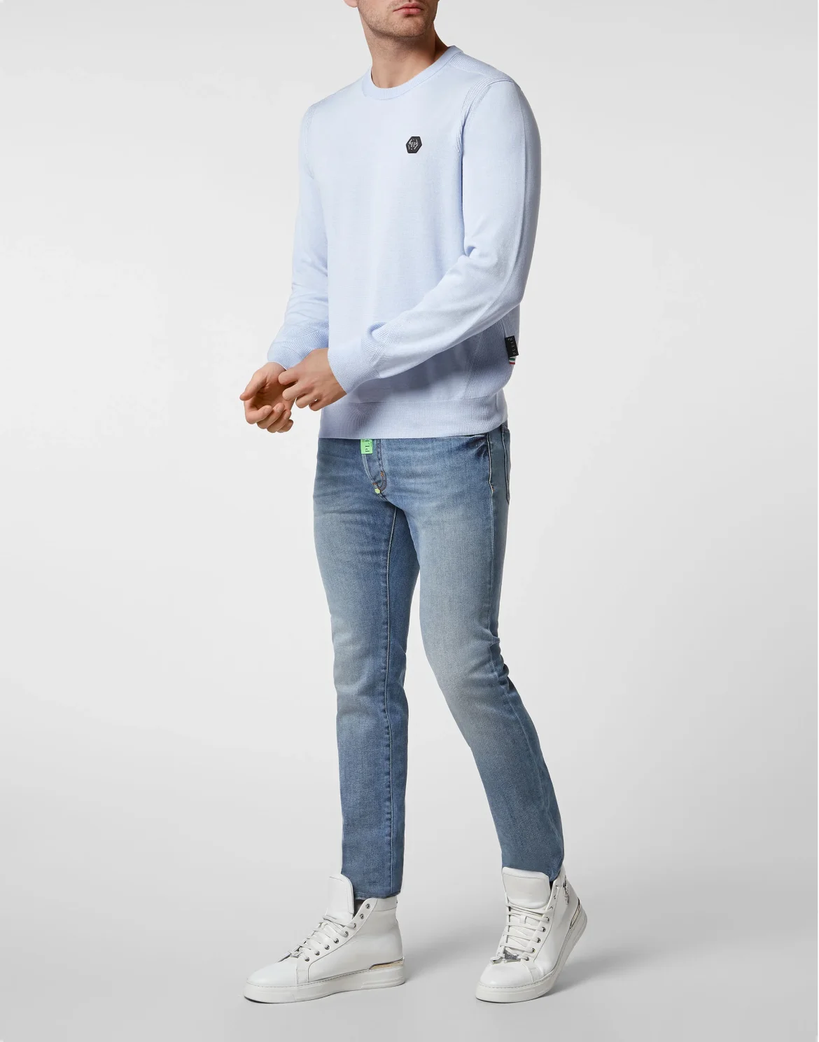 Pullover Round Neck LS, цвет: Голубой