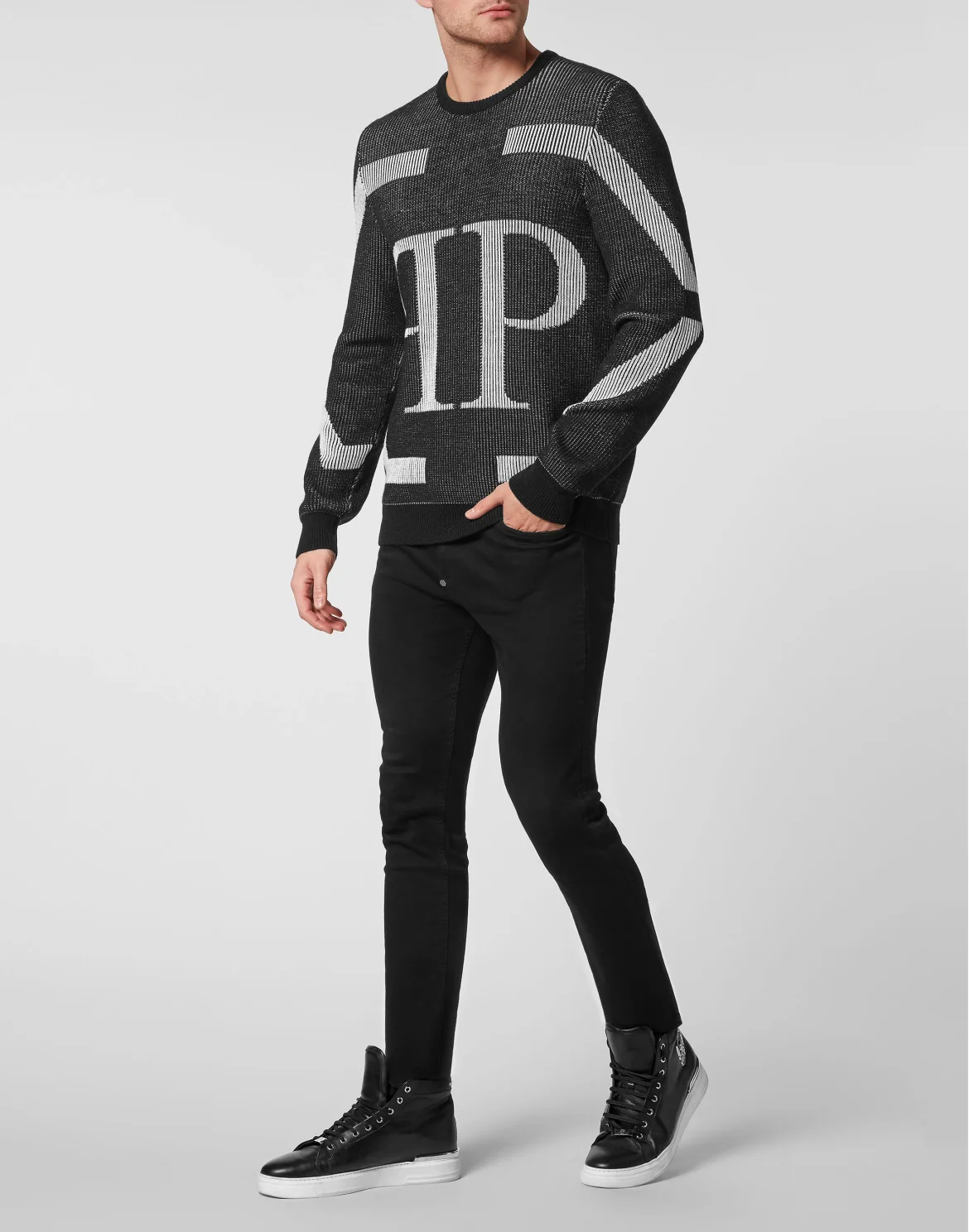 Pullover Round Neck LS OVERSIZE FIT, цвет: Черный
