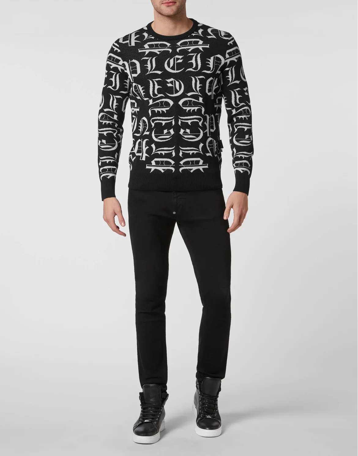 Pullover Round Neck LS Gothic Plein, цвет: Черный