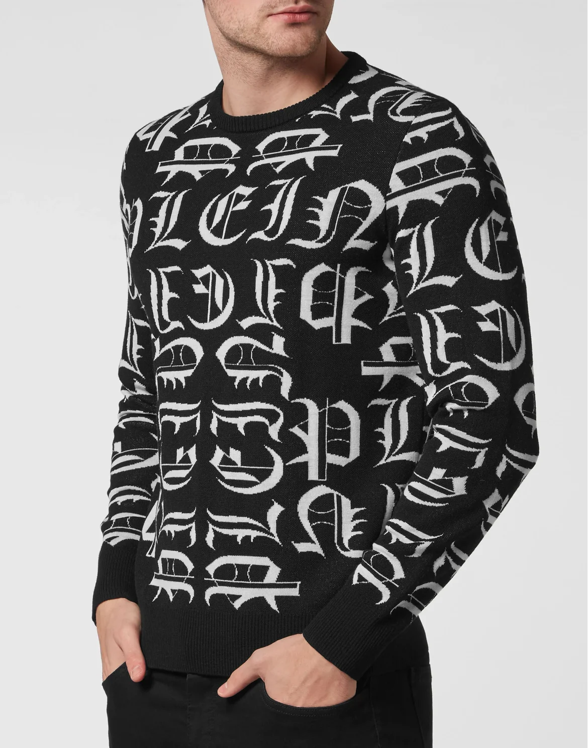 Pullover Round Neck LS Gothic Plein, цвет: Черный