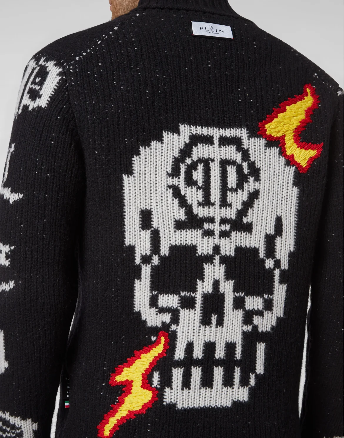 Cardigan Long Skull and Plein, цвет: Черный