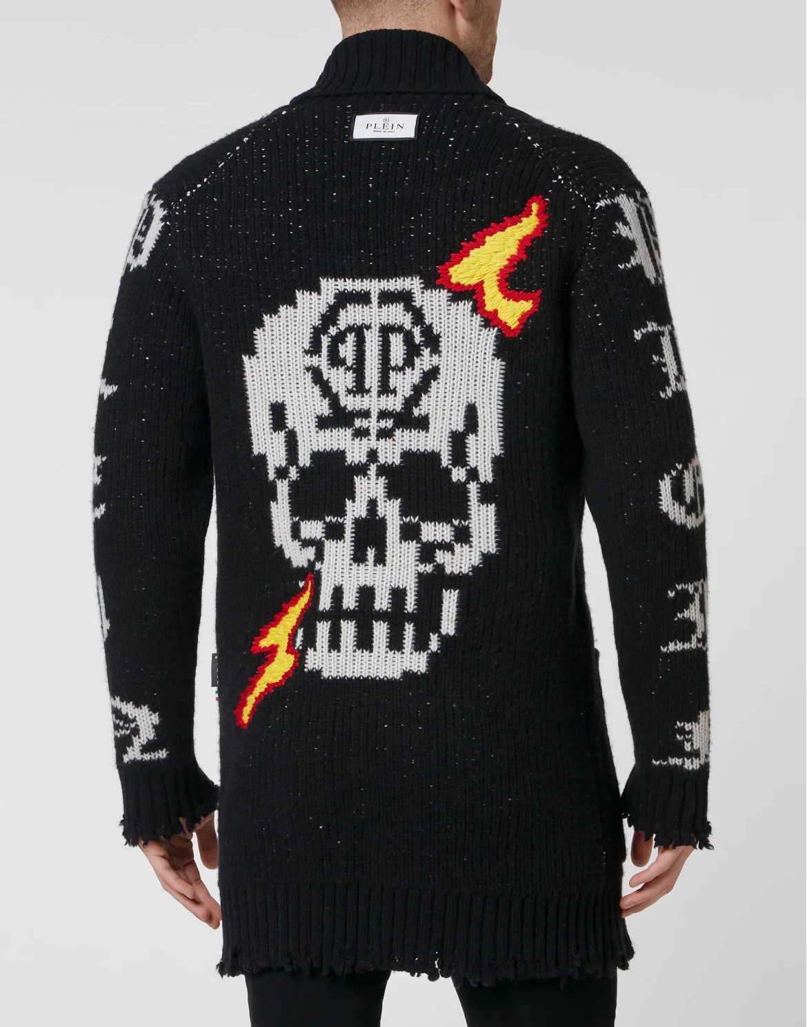 Cardigan Long Skull and Plein, цвет: Черный