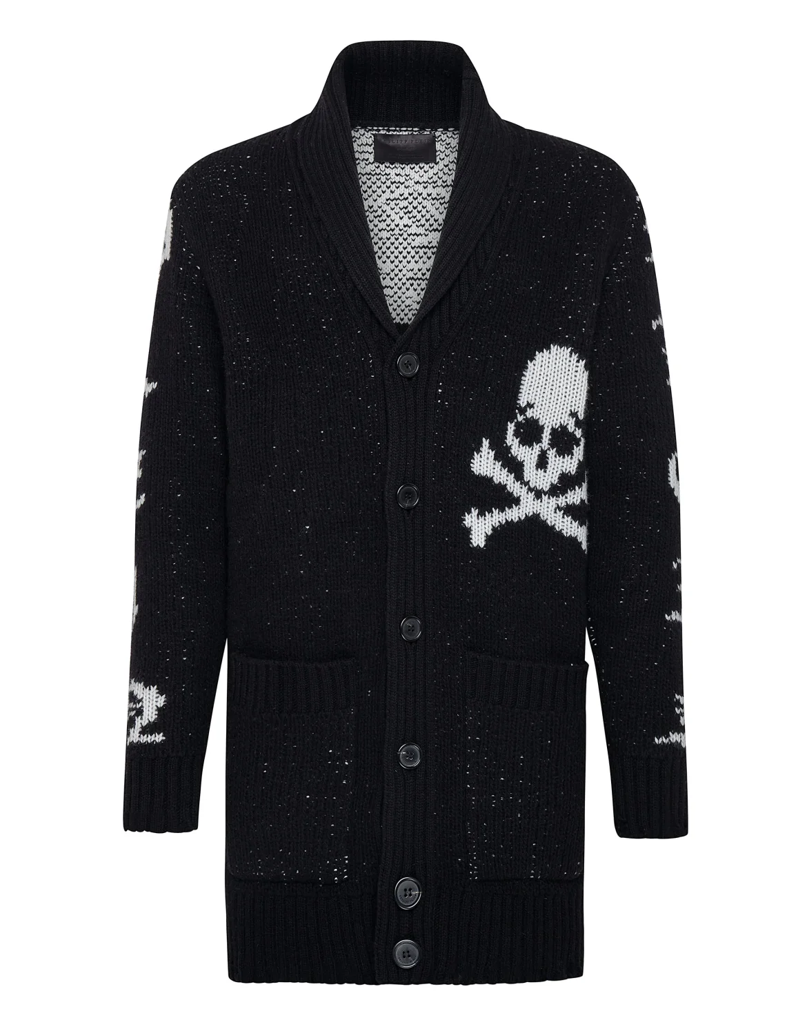 Cardigan Long Skull and Plein, цвет: Черный